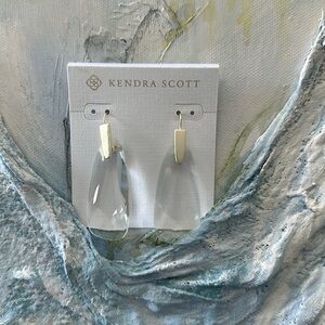 Kendra Scott 2 inch long pendant clear earrings